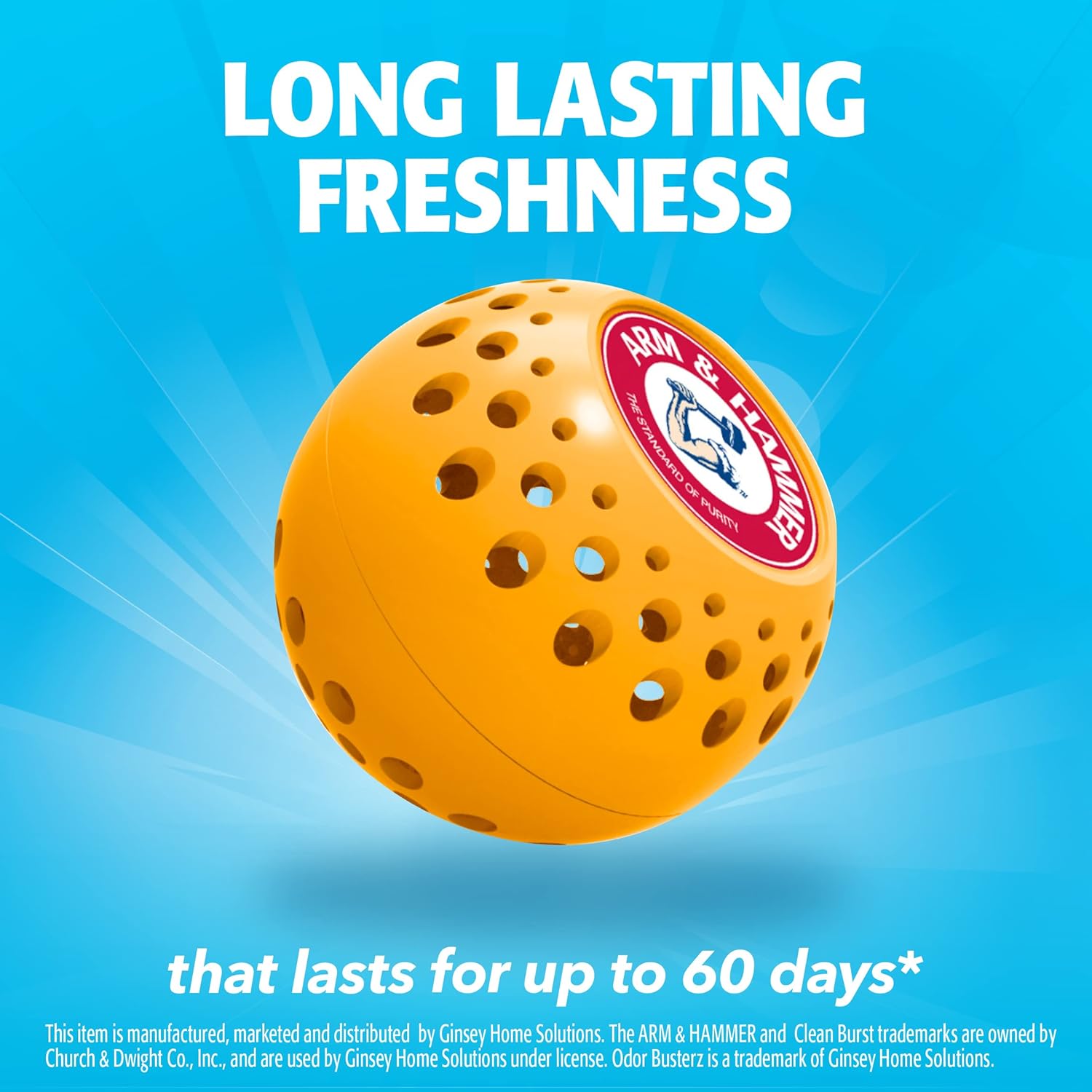 Arm & Hammer Odor Busterz Balls for Long Lasting Freshness, 6 Pack - Deodorizer, Carpet Fresh, Odor