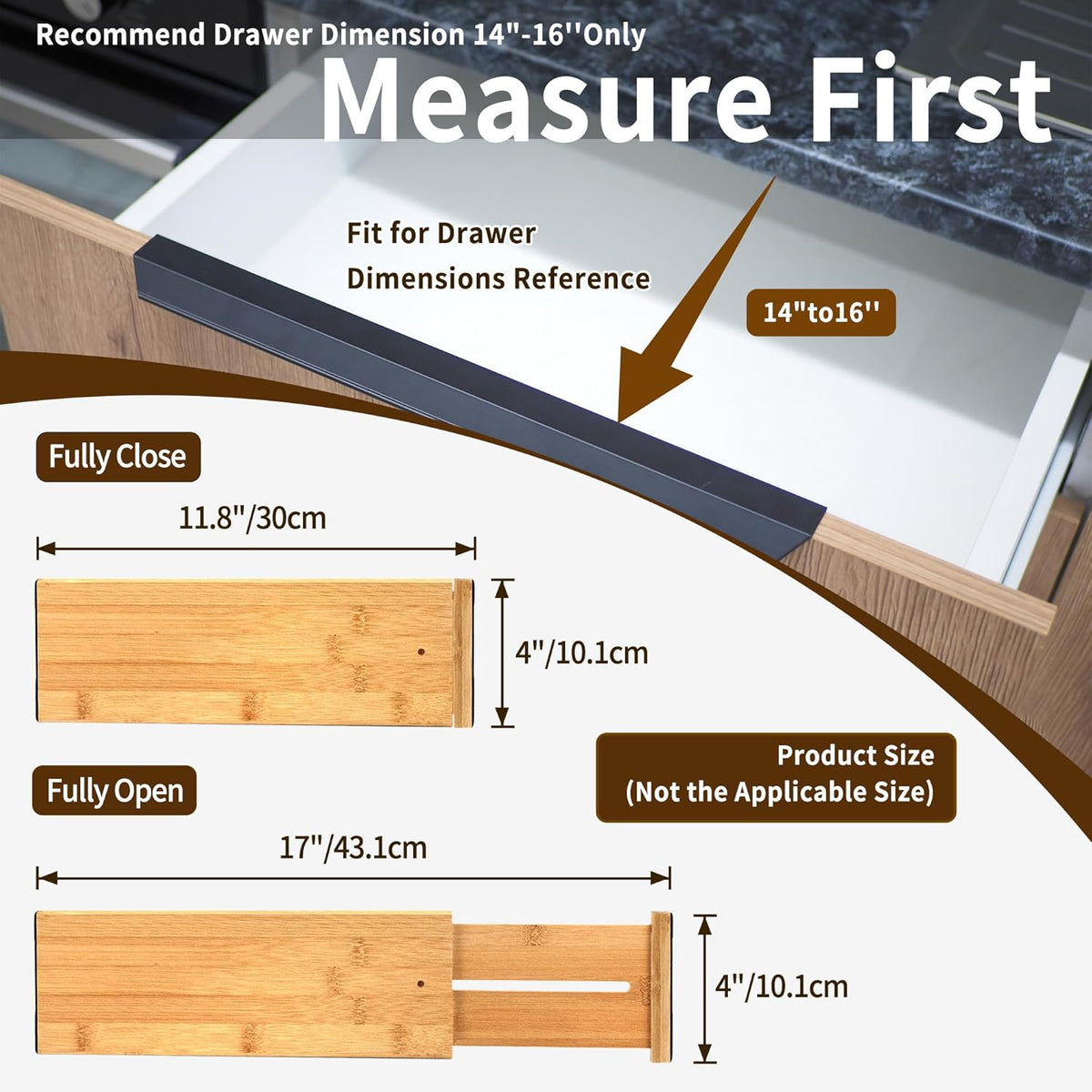 Utoplike Bamboo Dresser Drawer Dividers, 4'' High Adjustable Drawer Organizers for Clothing, Spring