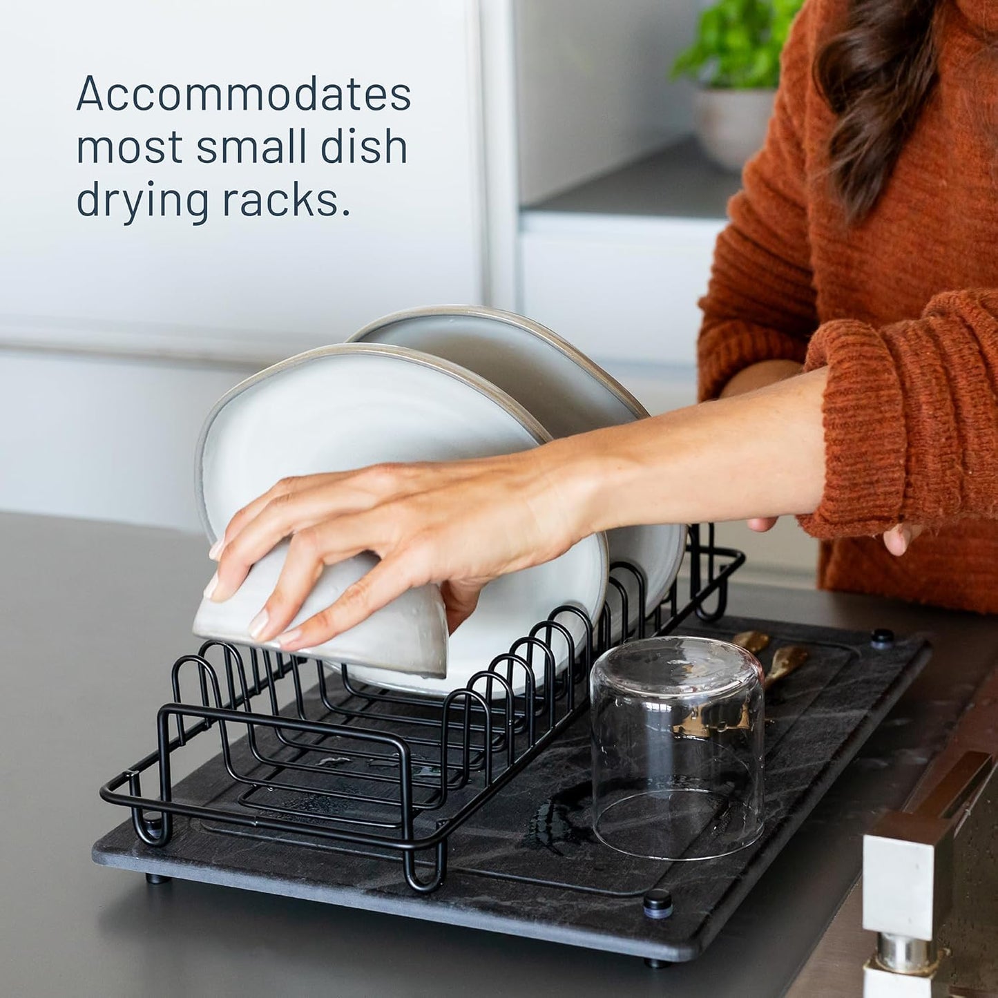 Natural Dish Drying Mat – Eco-Friendly, Rapid-Dry Technology | Modern Design | Non-Toxic | BPA-Free