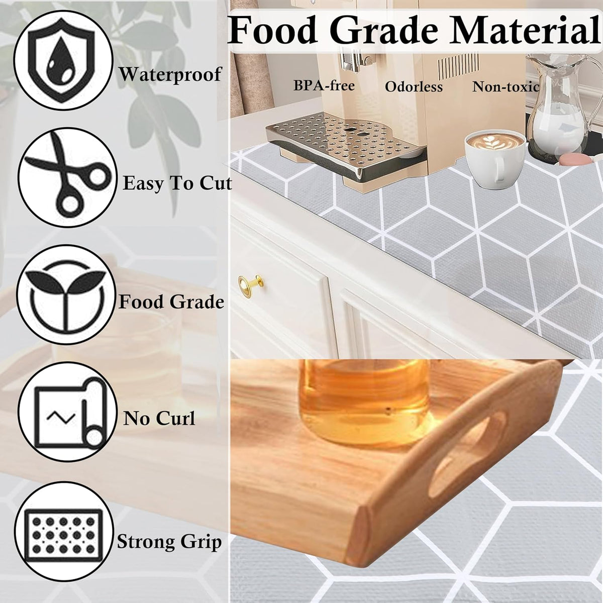 Shelf Cabinet Liner 10 Inch Wide X 20 Ft Waterproof Kitchen Cabinet Drawer Paper Mat Non Slip