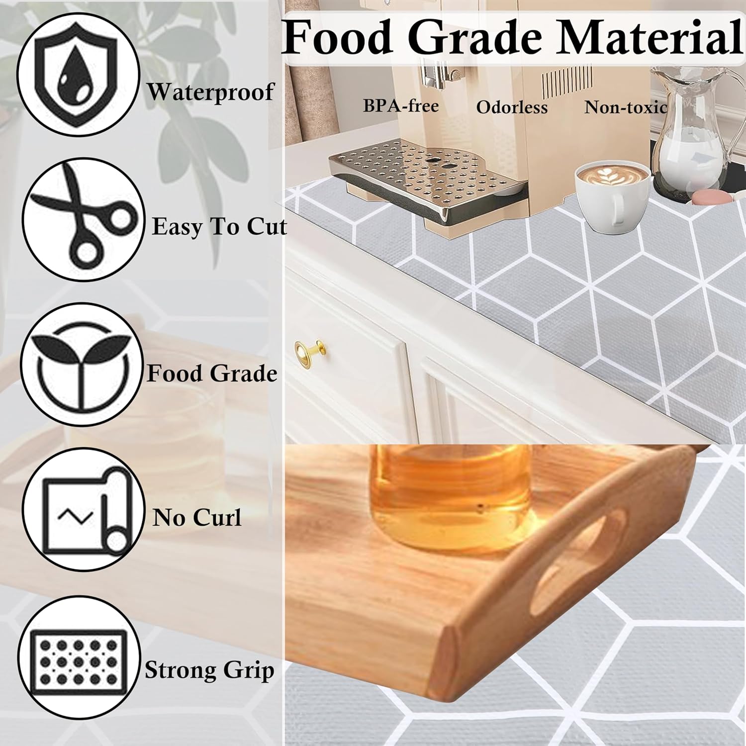 Shelf Cabinet Liner 10 Inch Wide X 20 Ft Waterproof Kitchen Cabinet Drawer Paper Mat Non Slip