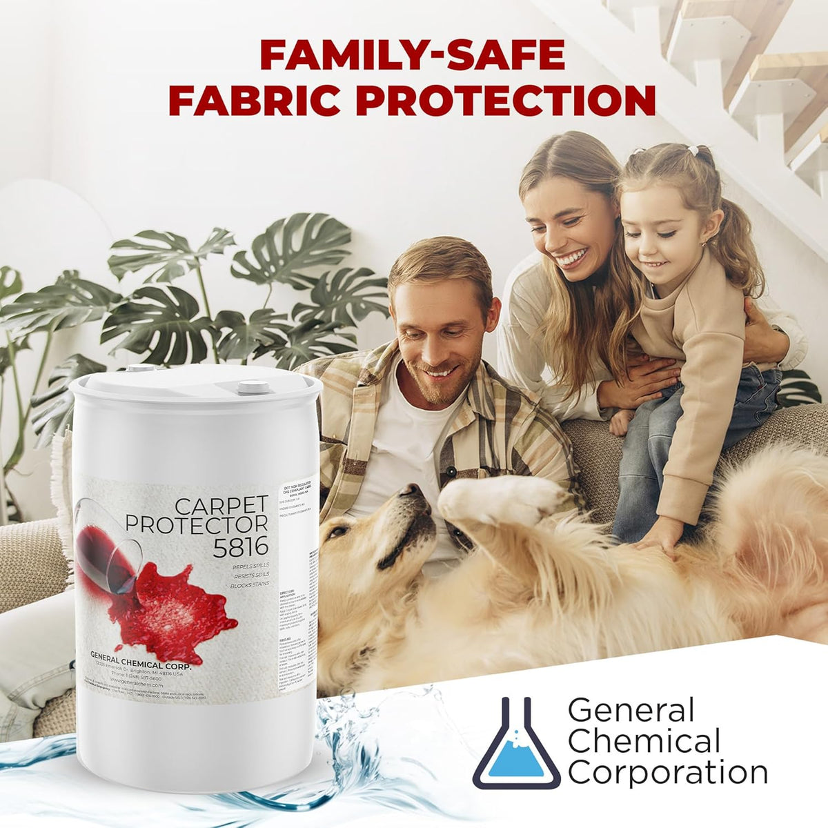 General Chemical Stain Shield Spray - Safe Fabric Protector Spritz and Stain Guard 5816 for
