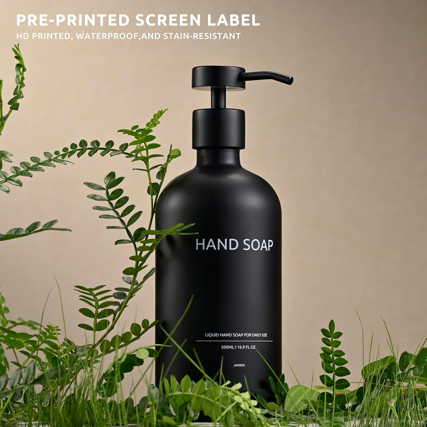 Glass Soap Dispenser Set by Janxin,Bathroom Soap Dispenser Set with Ceramic Tray,Luxury Bathroom