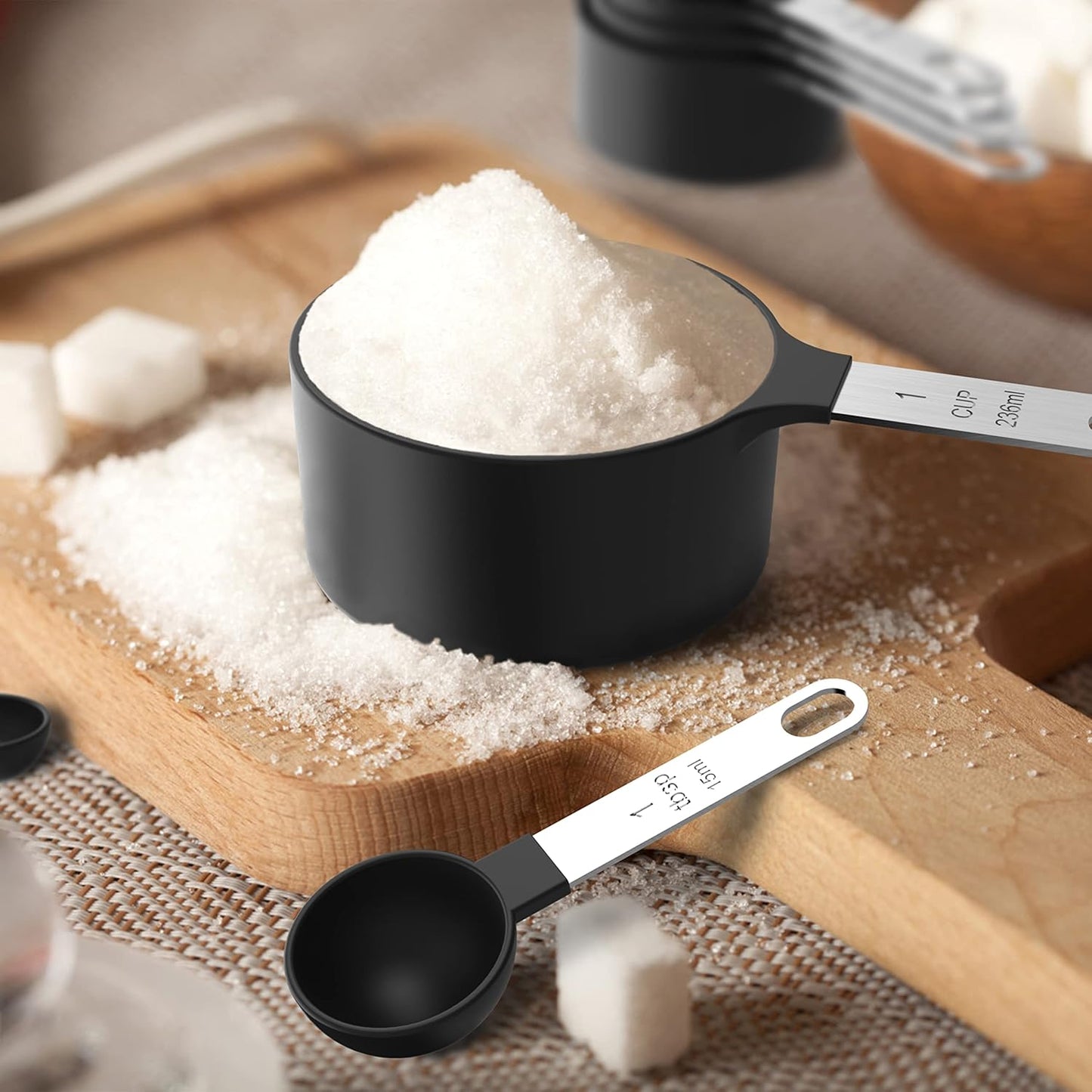 TILUCK Measuring Cups & Spoons Set, Stackable Cups and Spoons, Nesting Measure Cups with Stainless
