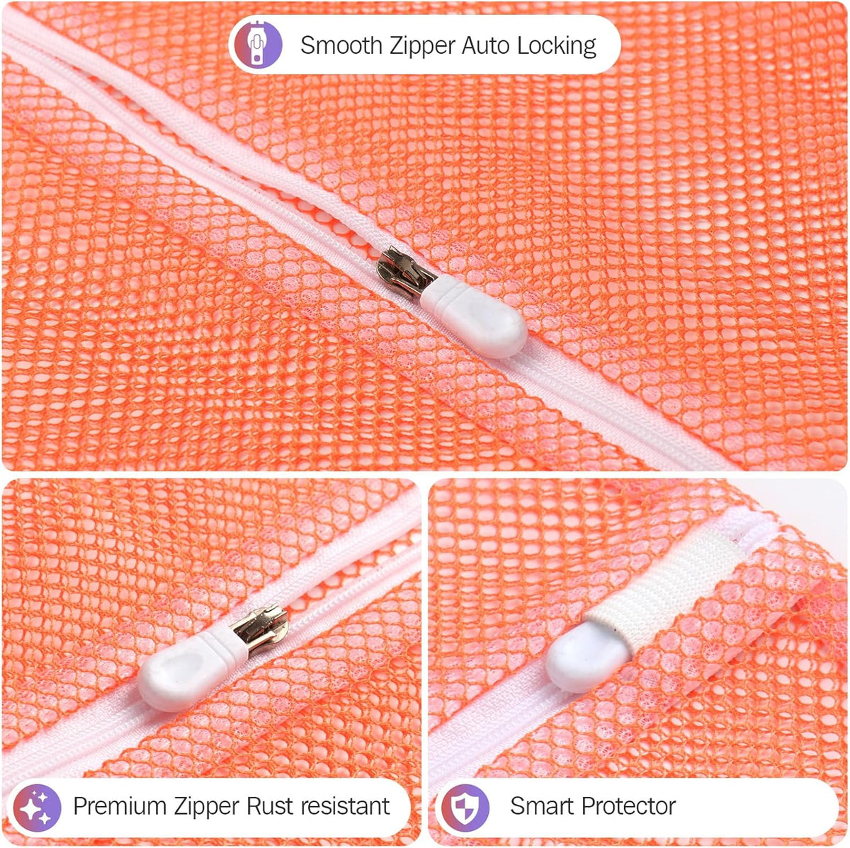 5Pcs Mesh Laundry Bags Sturdy for Delicates, Lingerie, Bras, Travel and Organize - 5 Color(14x20