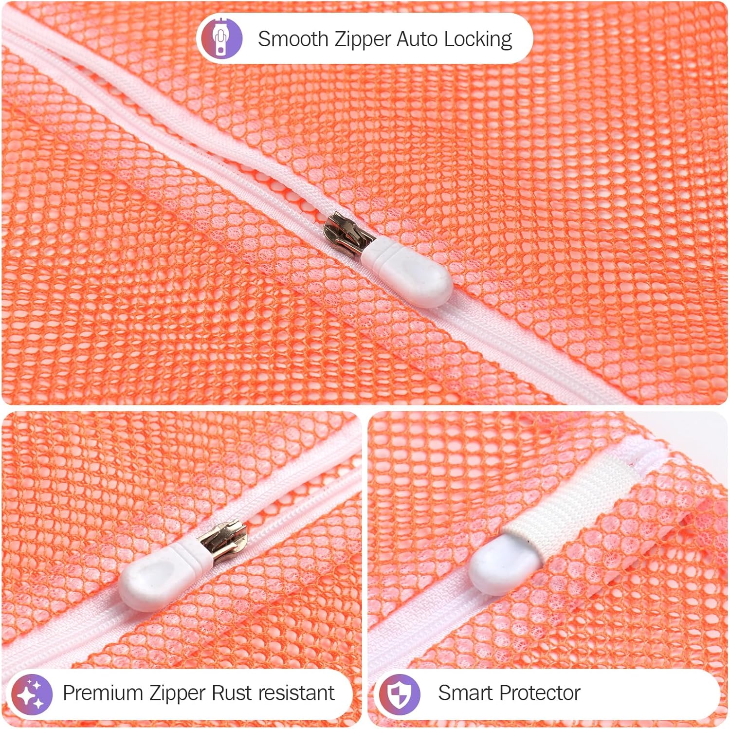 5Pcs Mesh Laundry Bags Sturdy for Delicates, Lingerie, Bras, Travel and Organize - 5 Color(14x20