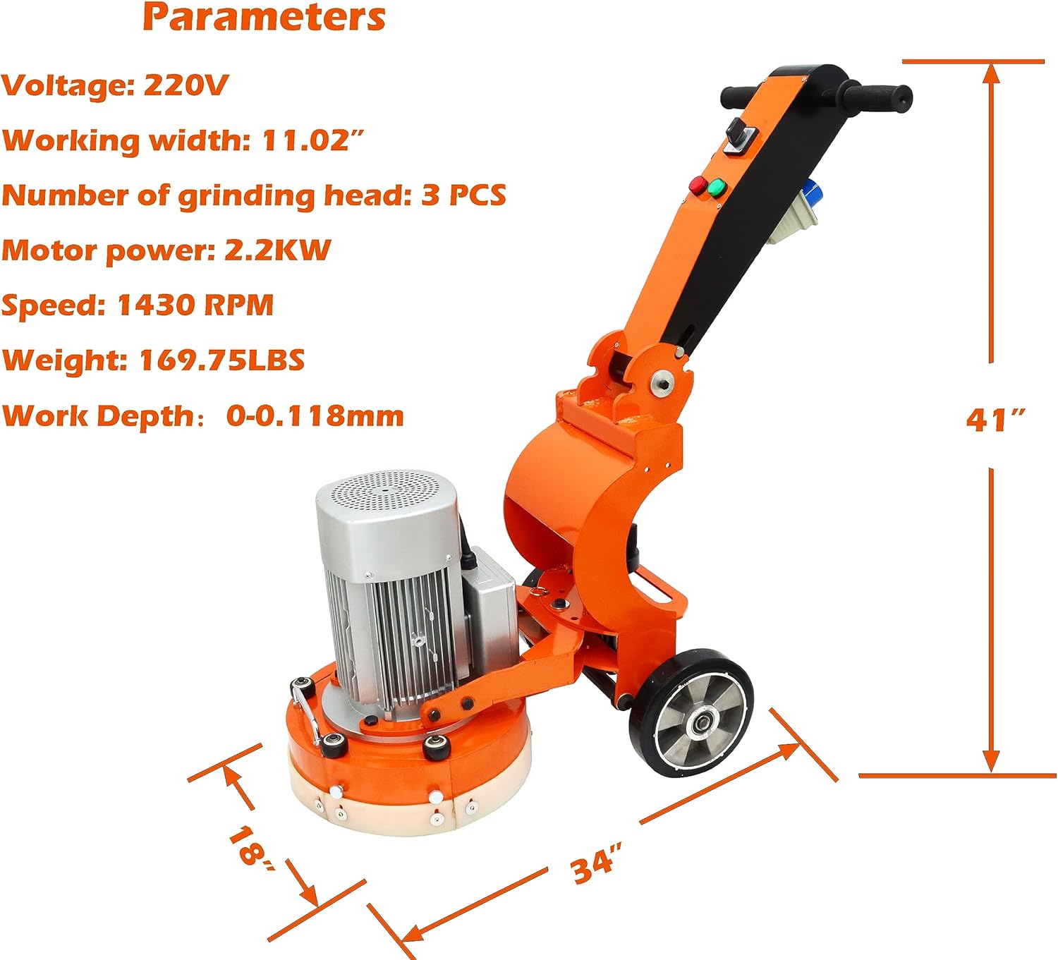 Floor Grinding Machine Cement Ground Grinder Grinding Epoxy Floor Paint and Cement Floor Polishing