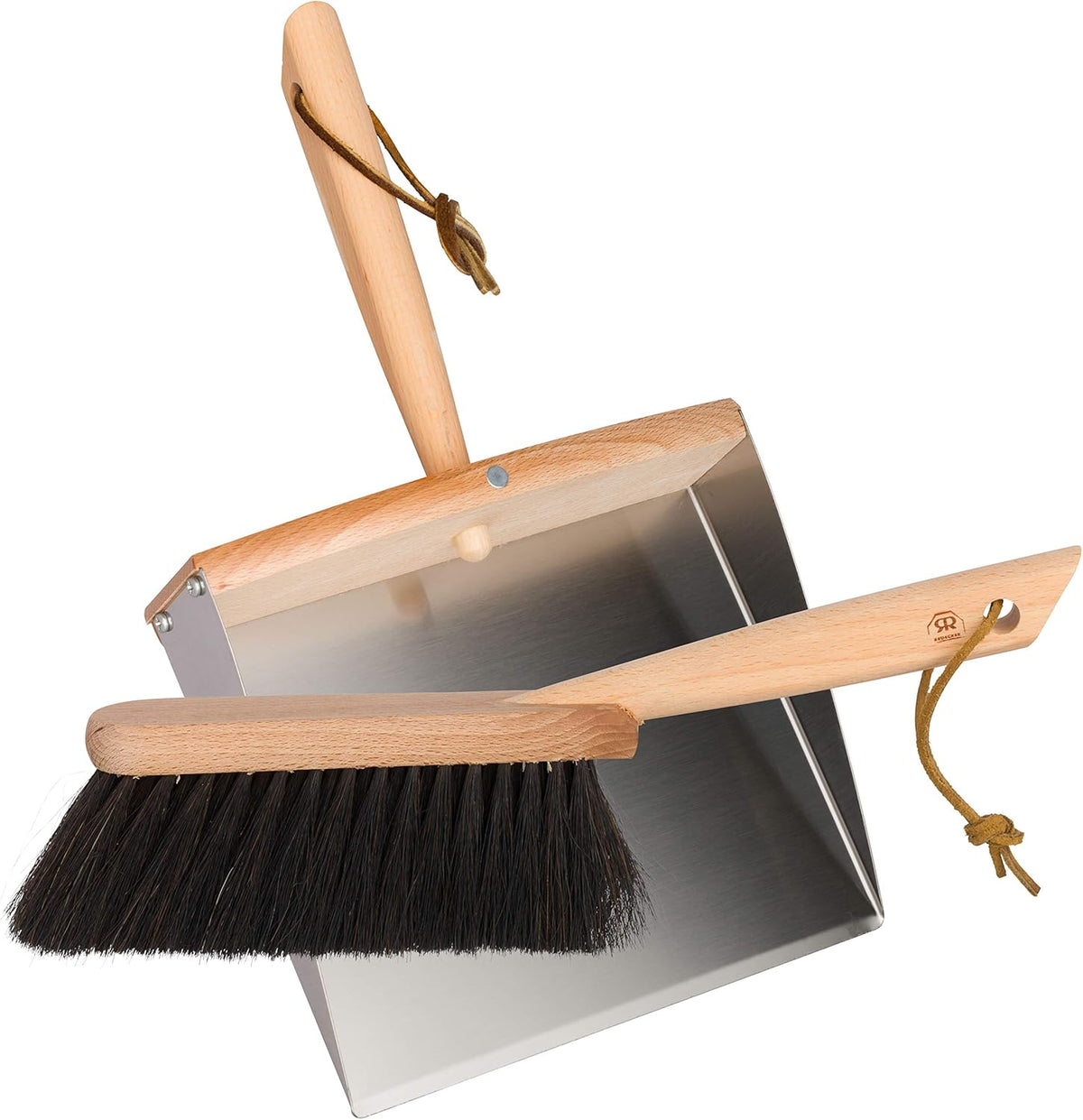 REDECKER Horsehair Fiber Hand Brush and Dust Pan Set, Heavy Duty Broom and Dustpan Combo for Home