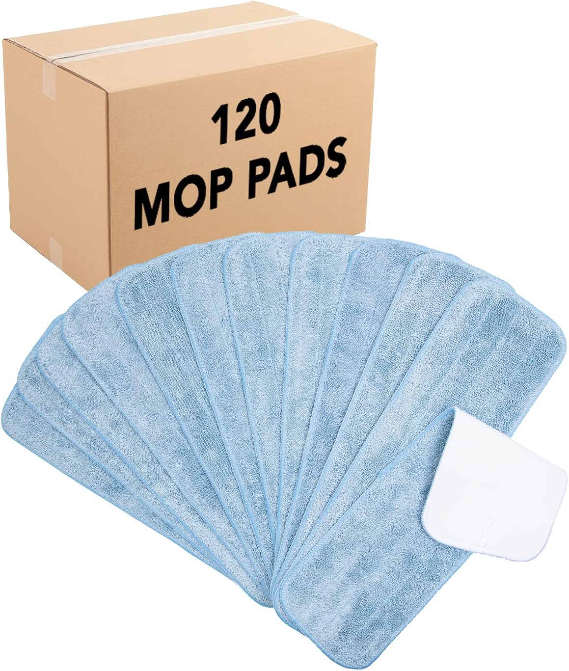 Arkwright Spray Mop Replacement Pads - (Case of 120) Bulk Microfiber Flat Dry and Wet Refill Mop