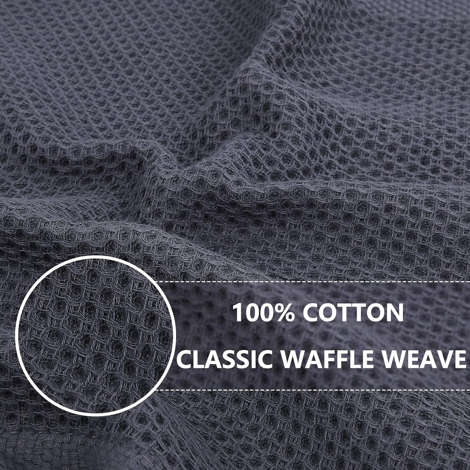 Homaxy 100% Cotton Waffle Weave Kitchen Dish Towels, Ultra Soft Absorbent Quick Drying Cleaning