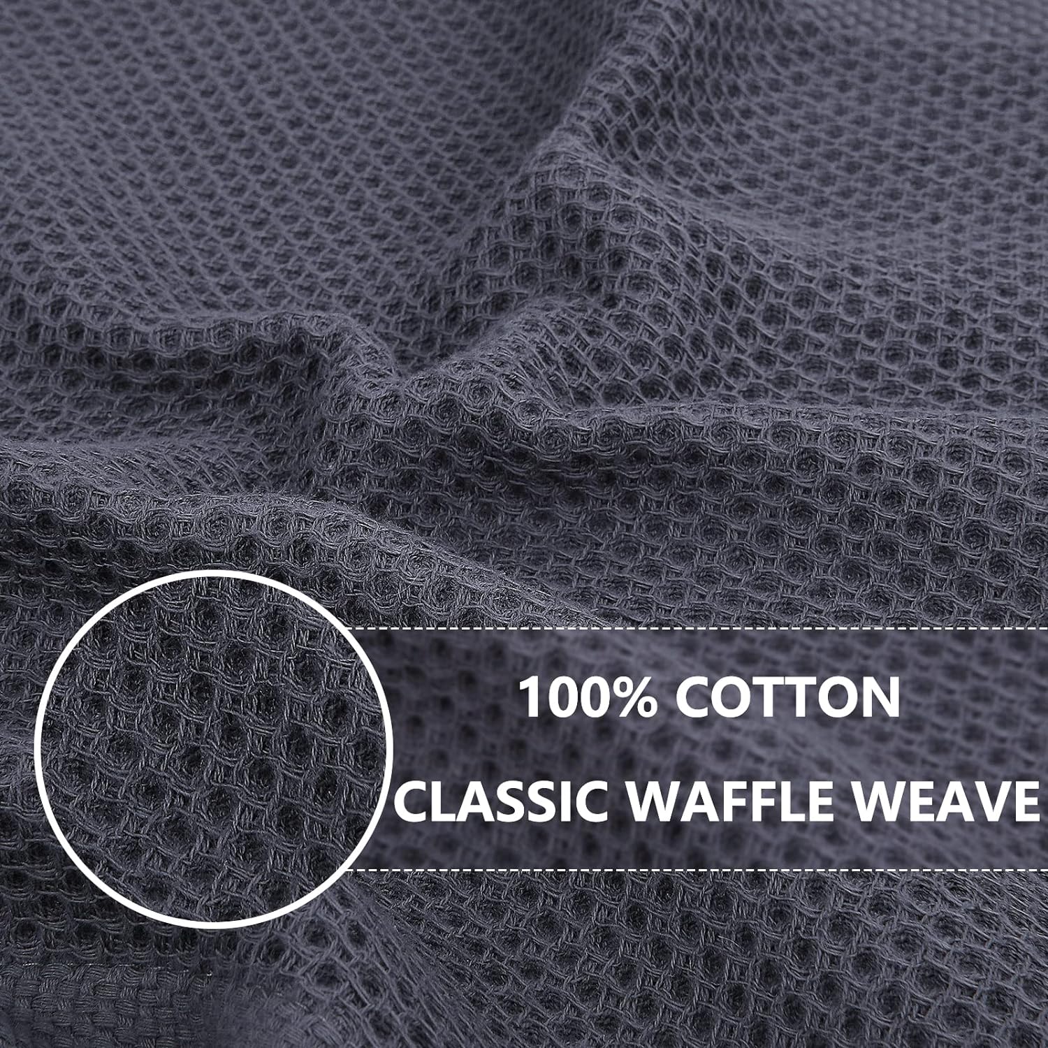 Homaxy 100% Cotton Oversized Waffle Weave Kitchen Dish Towels, Ultra Soft Absorbent Quick Drying