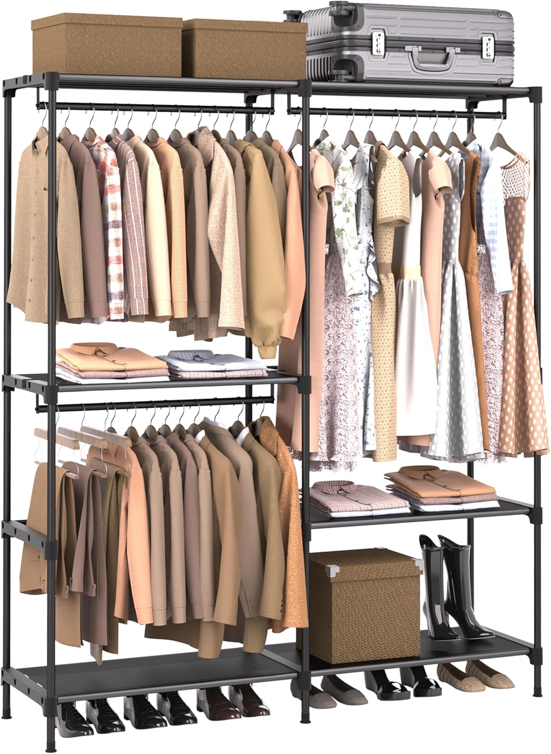 Clothes Rack, Portable Closet, 54.3 Inch Large Capacity Wardrobe Closet, Clothes Storage Organizer