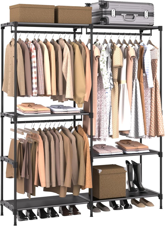 Clothes Rack, Portable Closet, 54.3 Inch Large Capacity Wardrobe Closet, Clothes Storage Organizer
