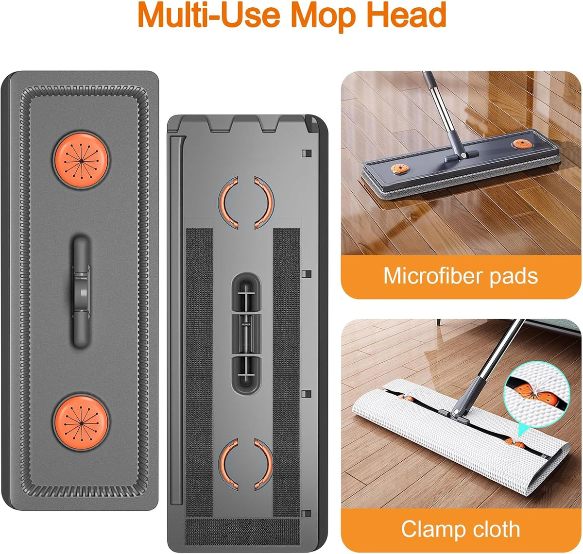 MOPALL Mop and Bucket with Wringer Set for Home, Hands-Free Flat Mop and Bucket Set for Floor