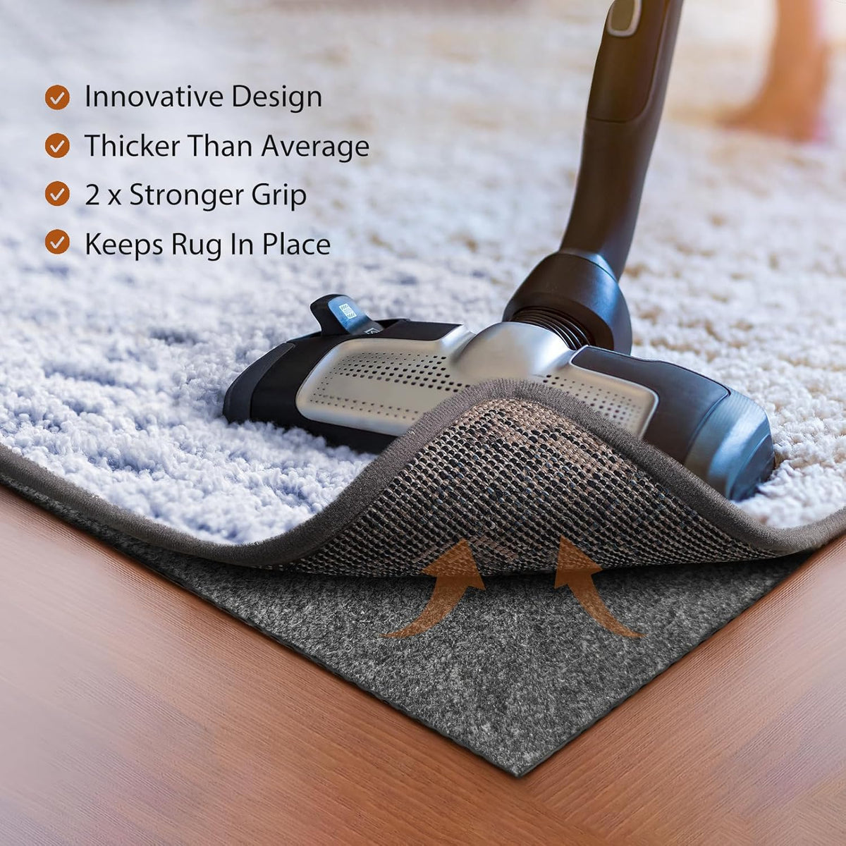 Felt Rug Pad, 2 x 3 Ft Rubber Non-Slip Rug Pad Gripper, Keep Rugs Secure and in Place, Extra Strong