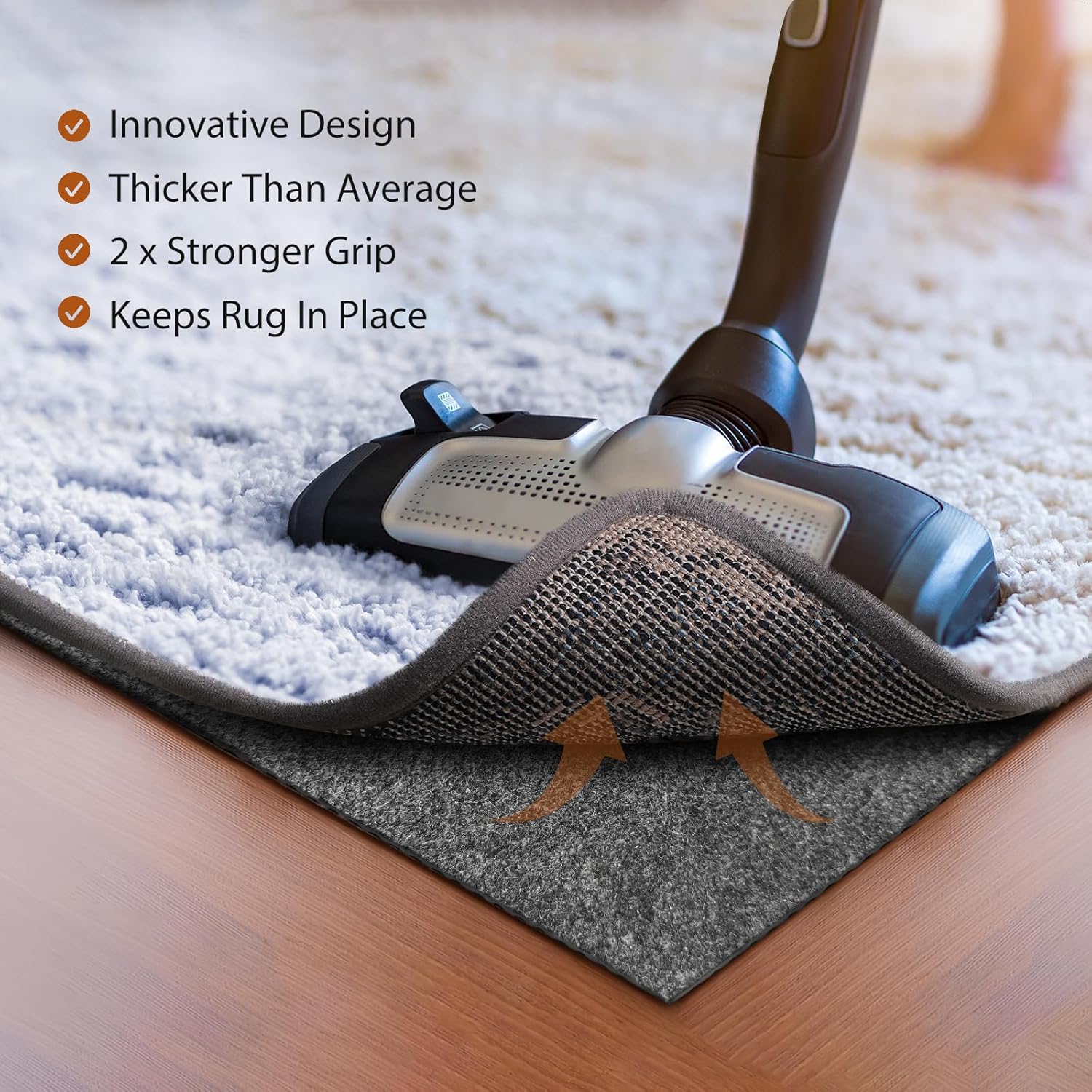 Felt Rug Pad, 2 x 10 Ft Rubber Non-Slip Rug Pad Gripper, Keep Rugs Secure and in Place, Extra