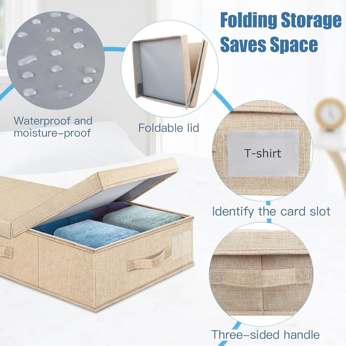 Underbed Storage Containers Bin with Lids (Set of 2) Large Under Bed Storage Organizer Box with