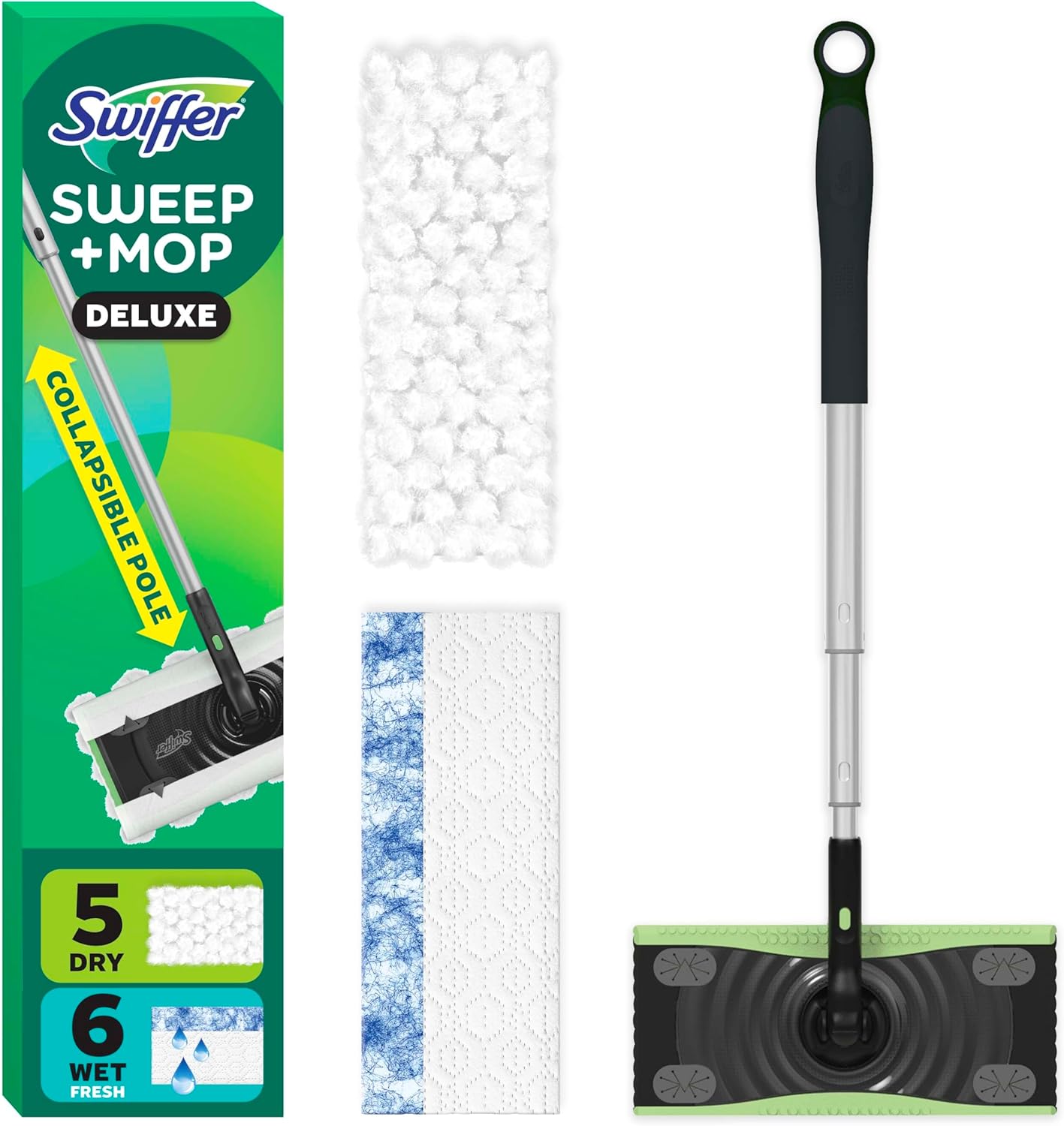 Swiffer Sweep & Mop Deluxe 2-in-1 Floor Mopping and Sweeping Kit, Multi-Surface Kit for Floor