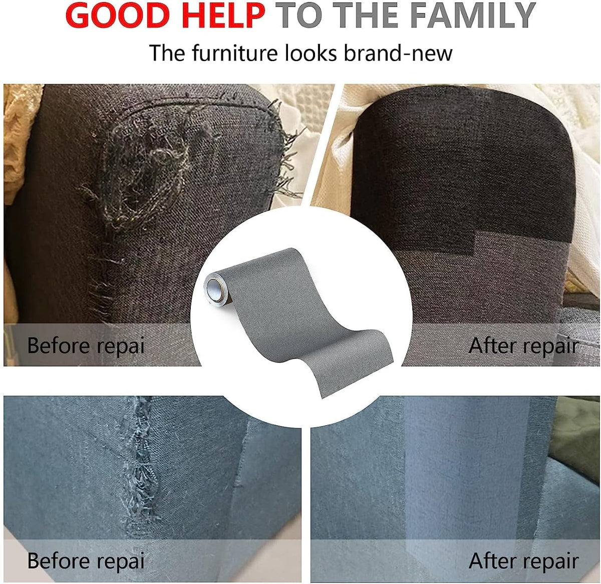 Fabric Repair Patches, Linen Repair Tape Self-Adhesive Fabric Patches Durable, DIY Large Linen Tape