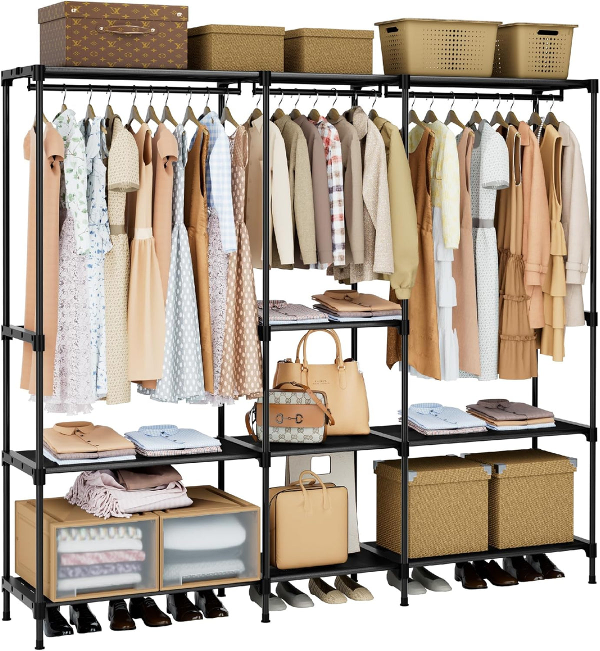 Clothes Rack, Portable Closet, 71.7 Inch Large Capacity Wardrobe Closet, Clothes Storage Organizer