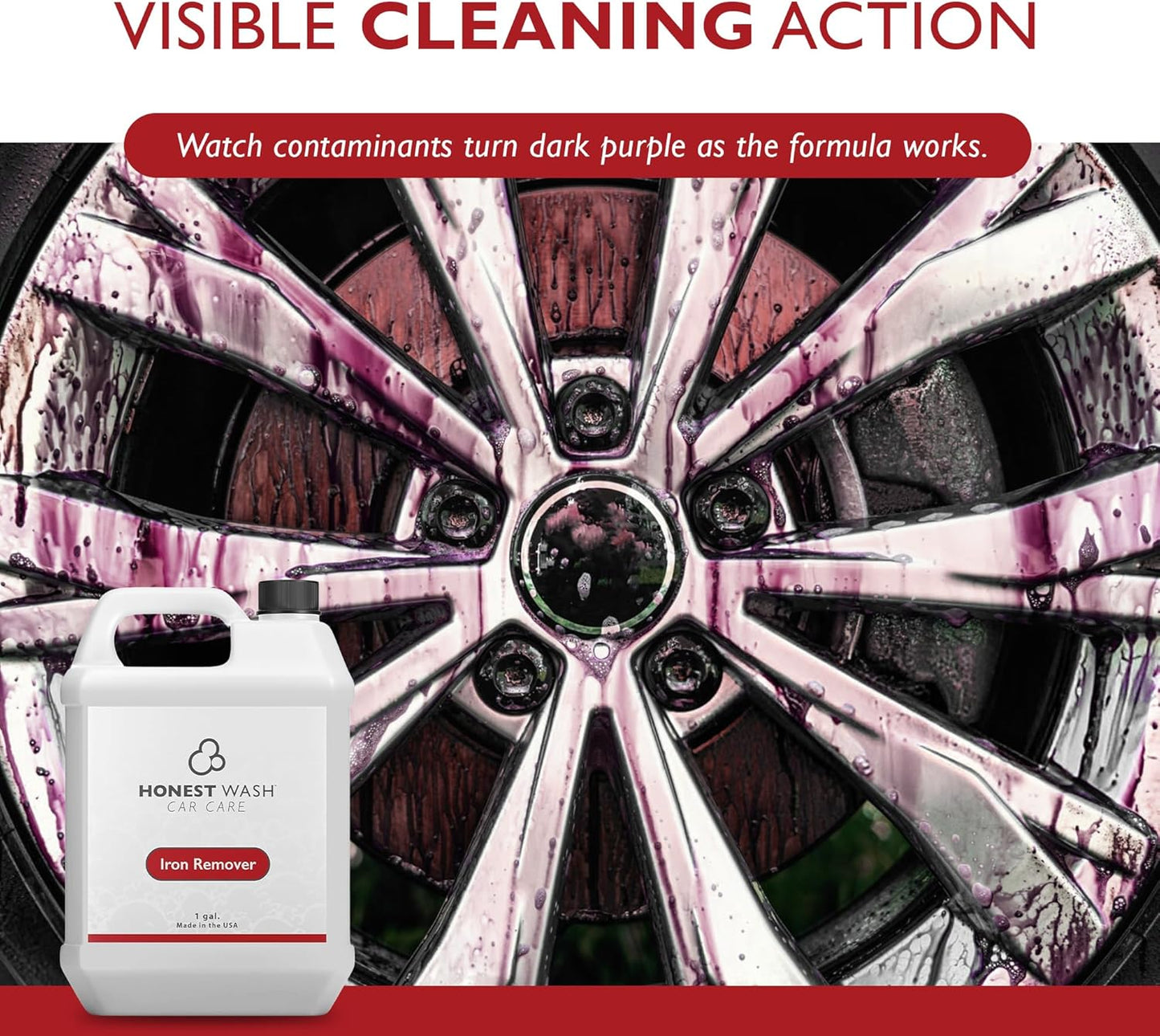 Honest Wash Iron Remover Car Detailing – Powerful Solution for Dissolving Brake Dust, Dirt, and
