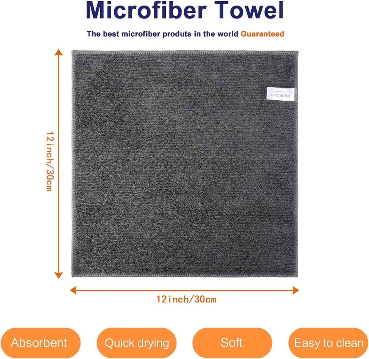 KinHwa Kitchen Washcloths for Dishes Absorbent Microfiber Dish Cloths Quick Dry Dish Rags with Poly