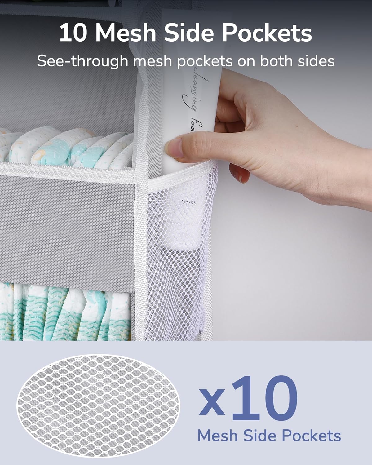 ULG 1 Pack Over Door Organizer with 5 Large Pockets 10 Mesh Side Pockets, 44 lbs Weight Capacity