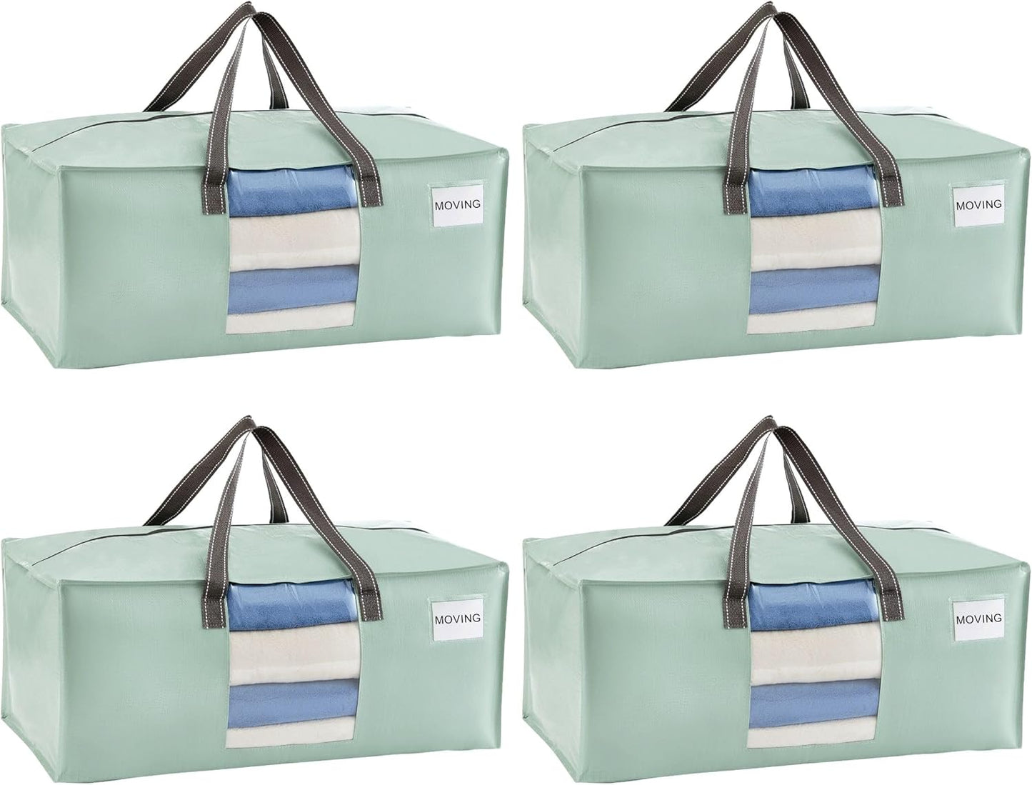 VENO 4 Pack Moving Bags for College, Heavy-Duty Storage Totes, Moving Boxes and Wardrobe Packing