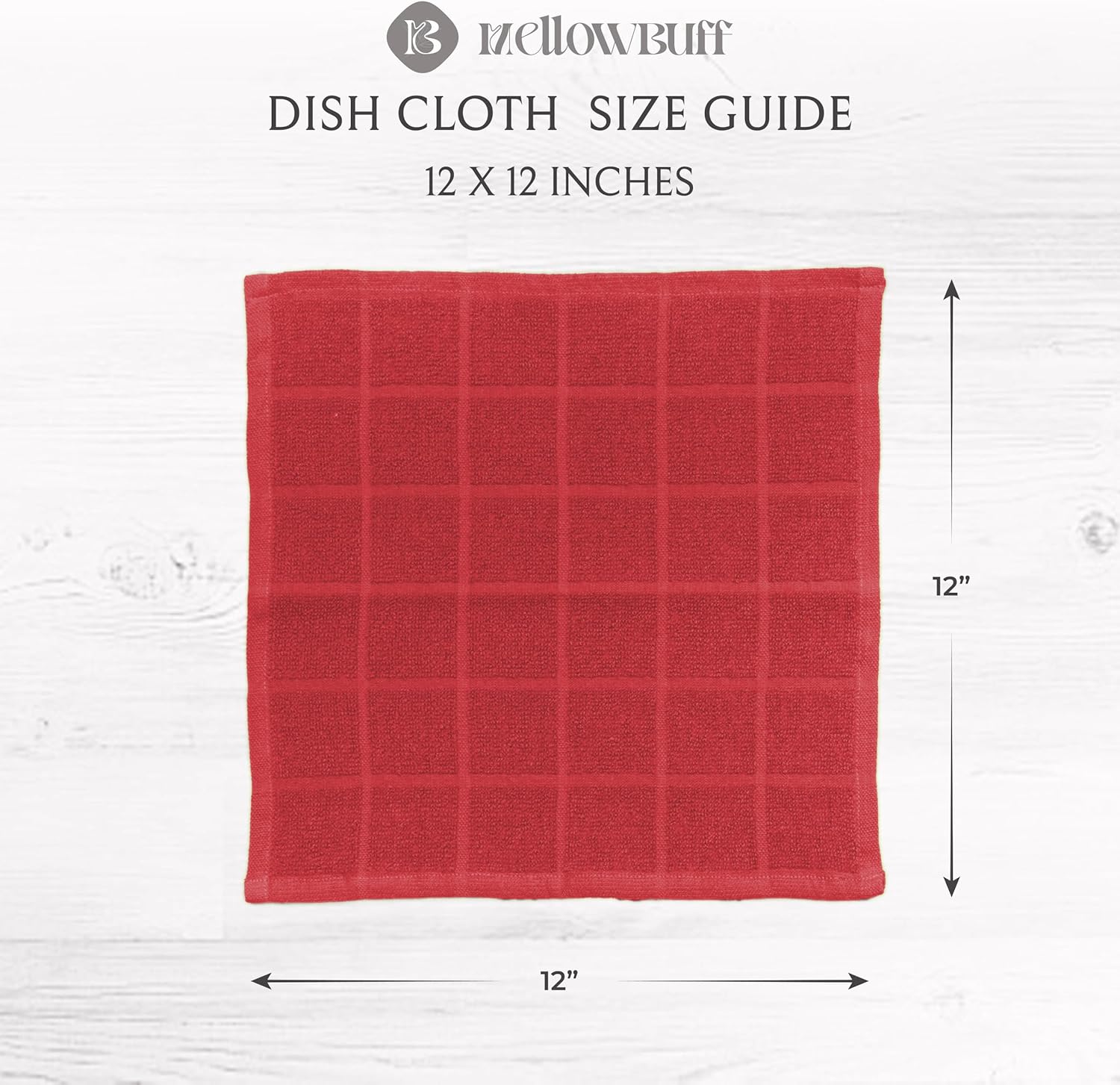 100% Cotton Dish Cloths for Dish Washing, Terry Dish Cloth, Cotton Dish Rags, 6 Pack, Super Soft