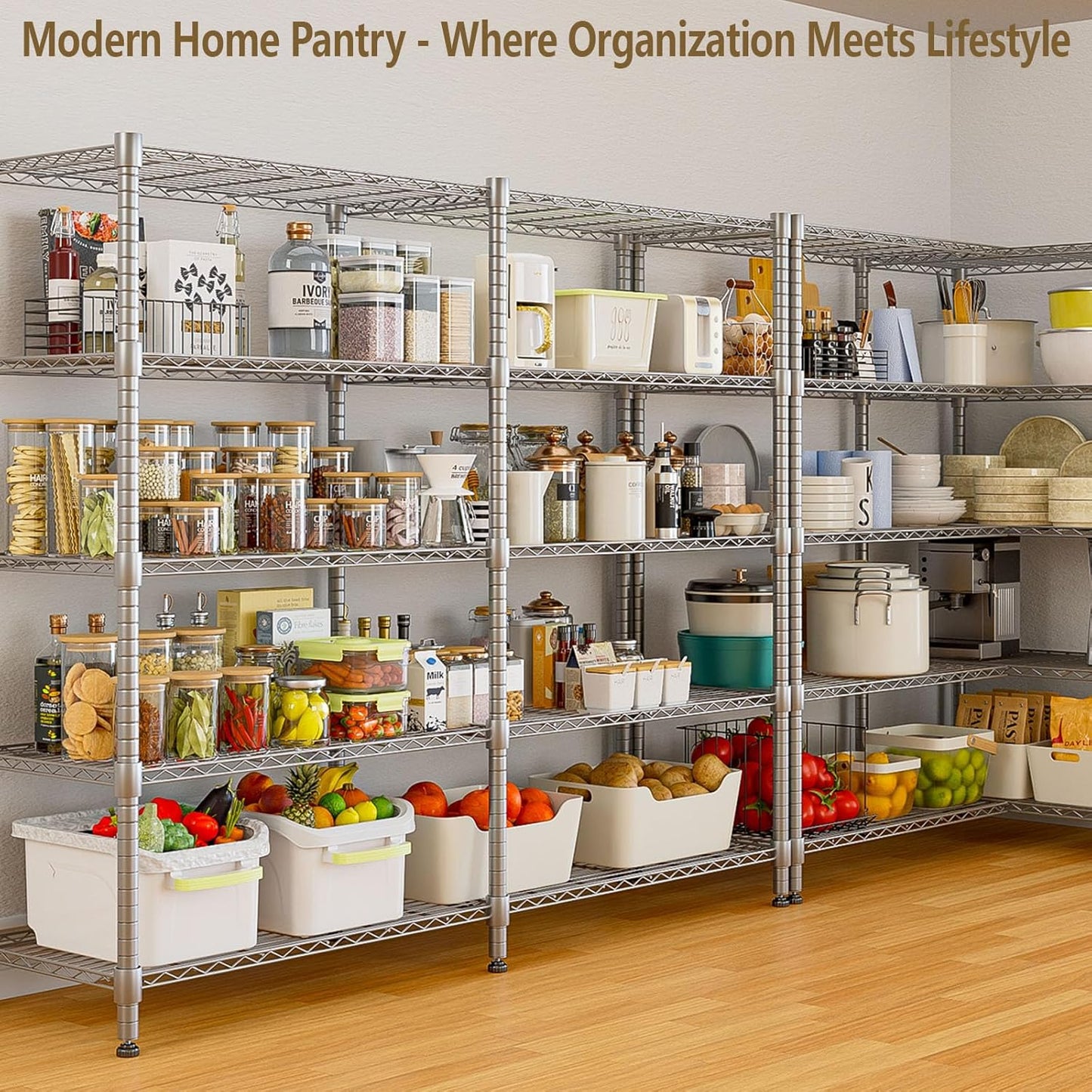 Himimi 72"W Wire Rack Shelving-2000LBS Capacity, Adjustable Storage Shelves Metal Shelves for