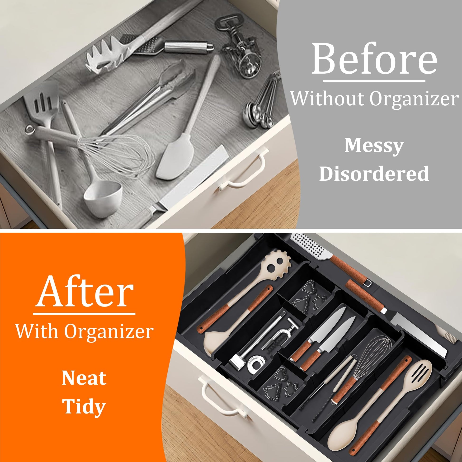 Spaclear Large Utensil Drawer Organizer Expandable Silverware Organizer for Kitchen – view 4
