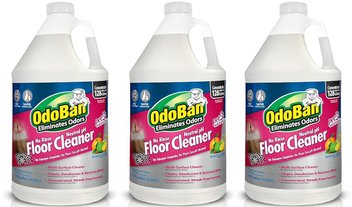 OdoBan Pet Solutions No Rinse Neutral pH Floor Cleaner Concentrate, Made in the USA, Splash O'