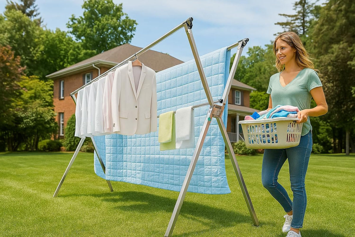 Clothes Drying Rack Folding Indoor Outdoor, Foldable Portable Laundry Drying Rack, Heavy Duty