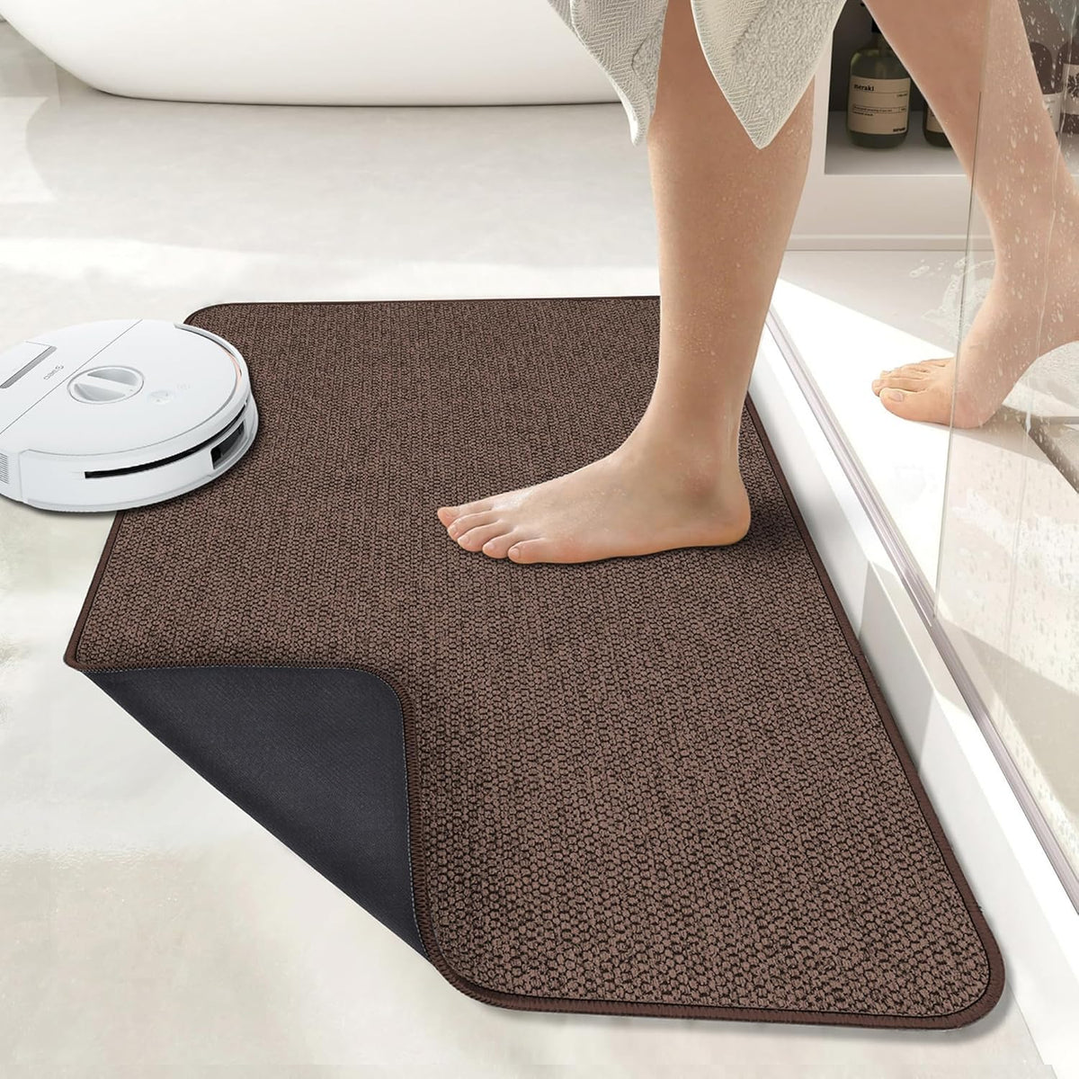 Bath Mat,Ultra Thin Bathroom Runner Rugs,Large Bath Mats for Bathroom,Quick Dry,Non-Slip,Machine