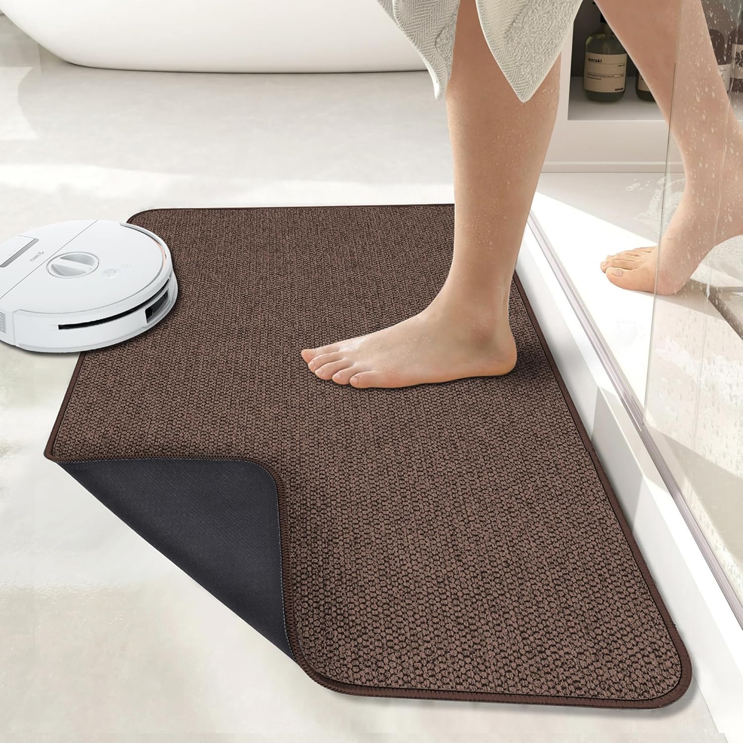 Bath Mat,Ultra Thin Bathroom Runner Rugs,Large Bath Mats for Bathroom,Quick Dry,Non-Slip,Machine