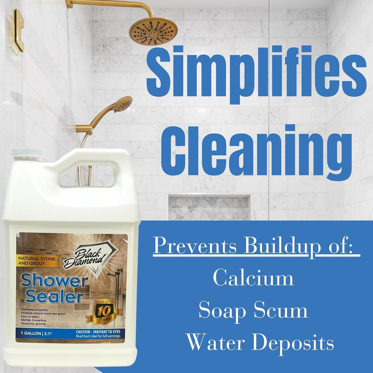 Natural Stone and Grout Penetrating Shower Sealer. Marble, Granite Travertine, Limestone. Protects