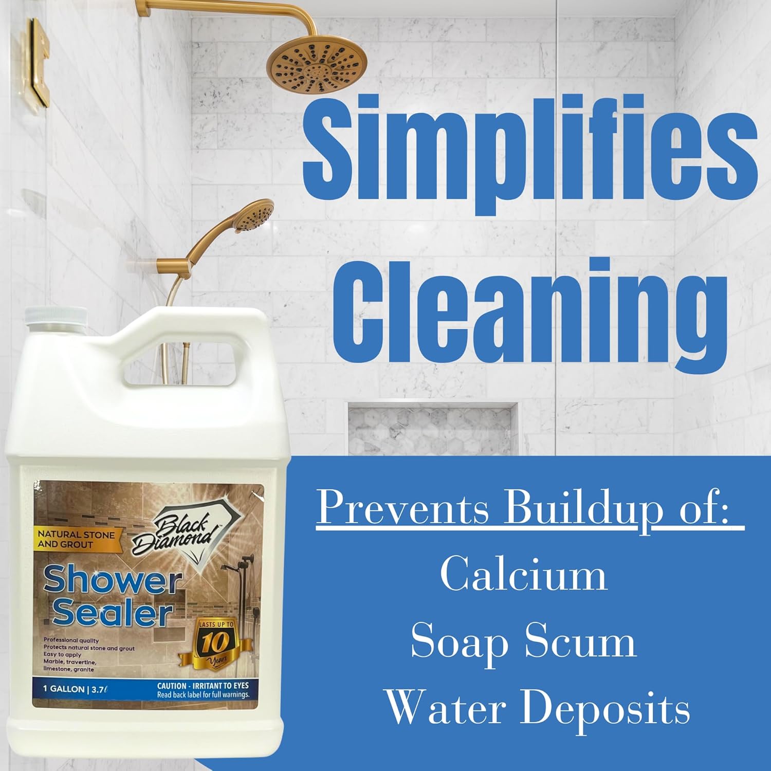 Natural Stone and Grout Penetrating Shower Sealer. Marble, Granite Travertine, Limestone. Protects