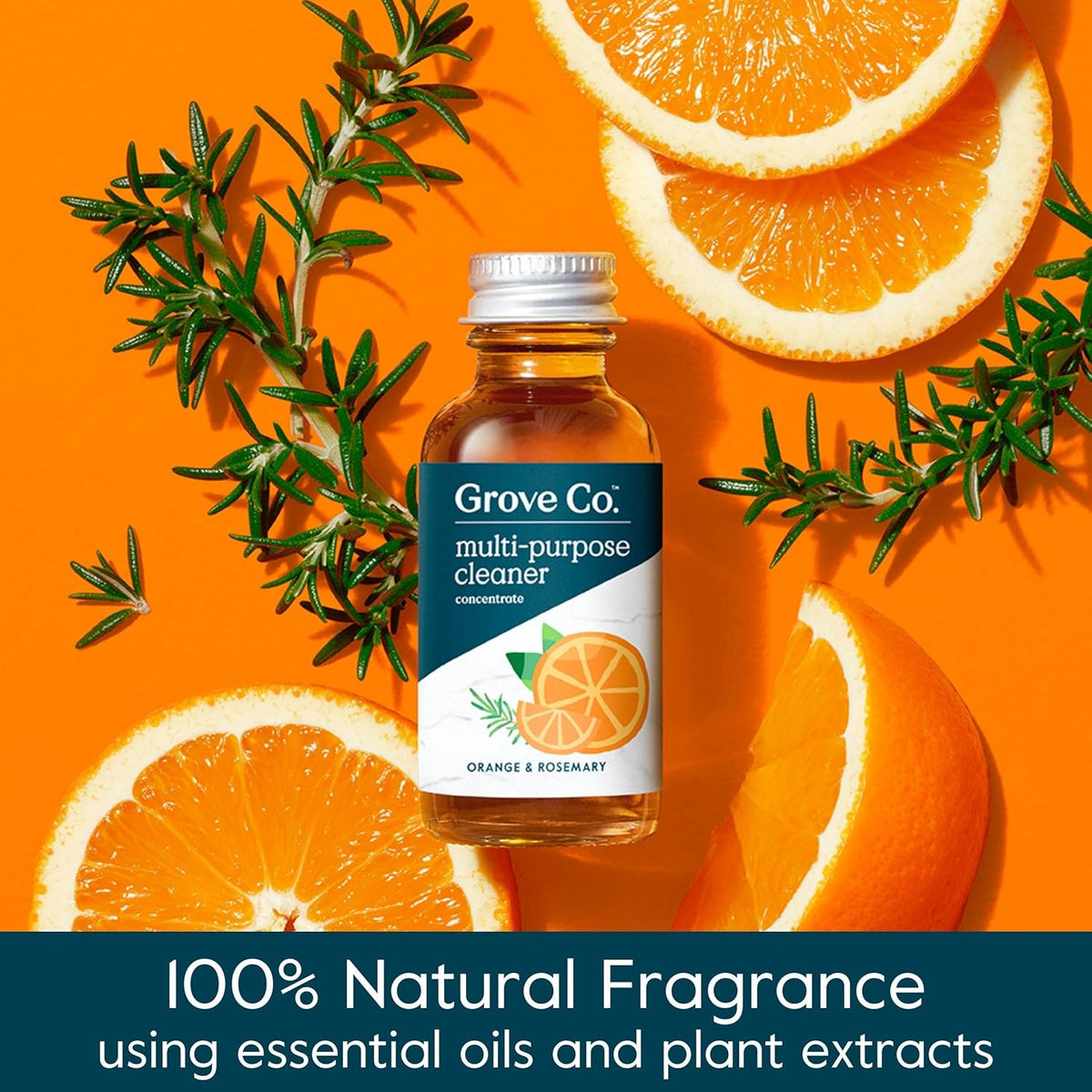 Grove Co. Multi-Purpose Cleaner, Refill Concentrate (2 x 1 Oz) + Glass Spray Bottle (16 Oz)