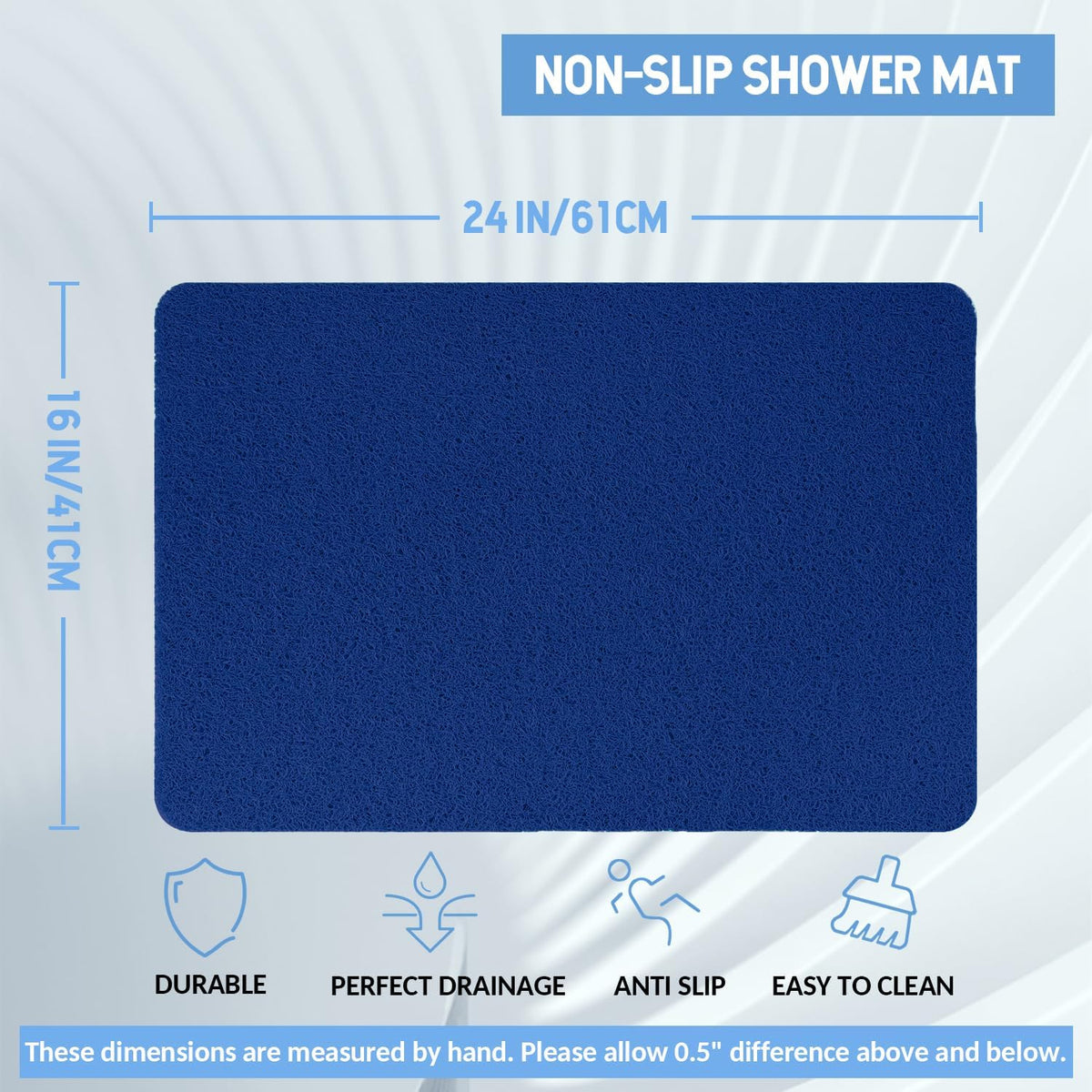 Non-Slip Bathtub Mat, Anti Slip Shower Mat, Fast Drying Bathtub Mats, Foot Scrubber Mat, Anti Slip