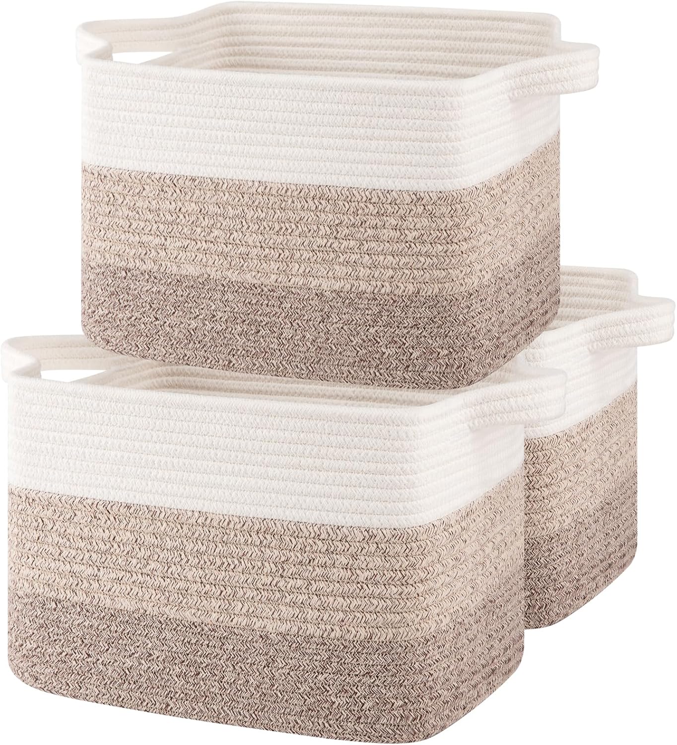 Storage Baskets for Organizing, Woven Baskets for Shelves, Rectangle Decorative Organizer for