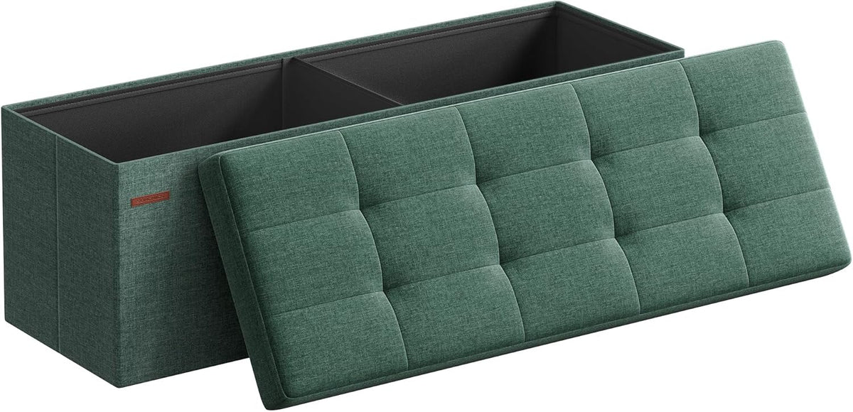 SONGMICS MAZIE Collection - 43 Inches Folding Storage Ottoman Bench, Ottoman Foot Rest, End of Bed