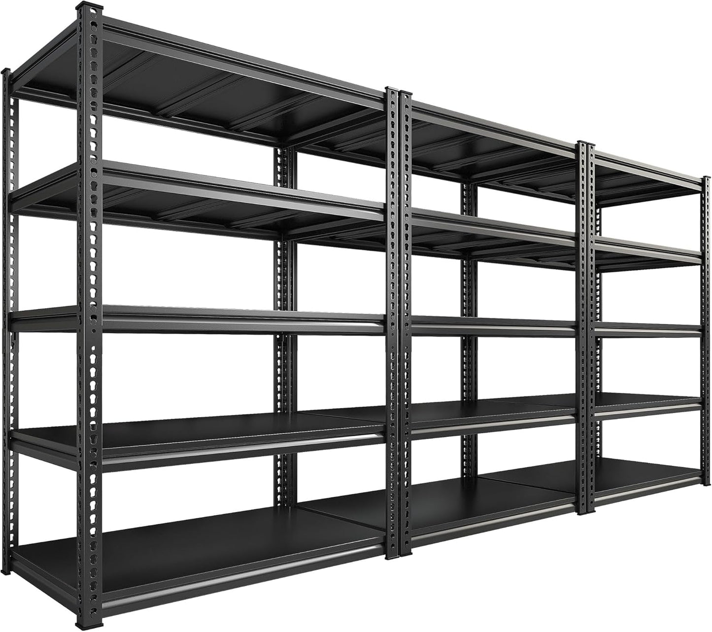 REIBII 72" H Garage Shelving Load 2500 LBS, Heavy Duty Storage Shelves, 5-Tier Adjustable Garage