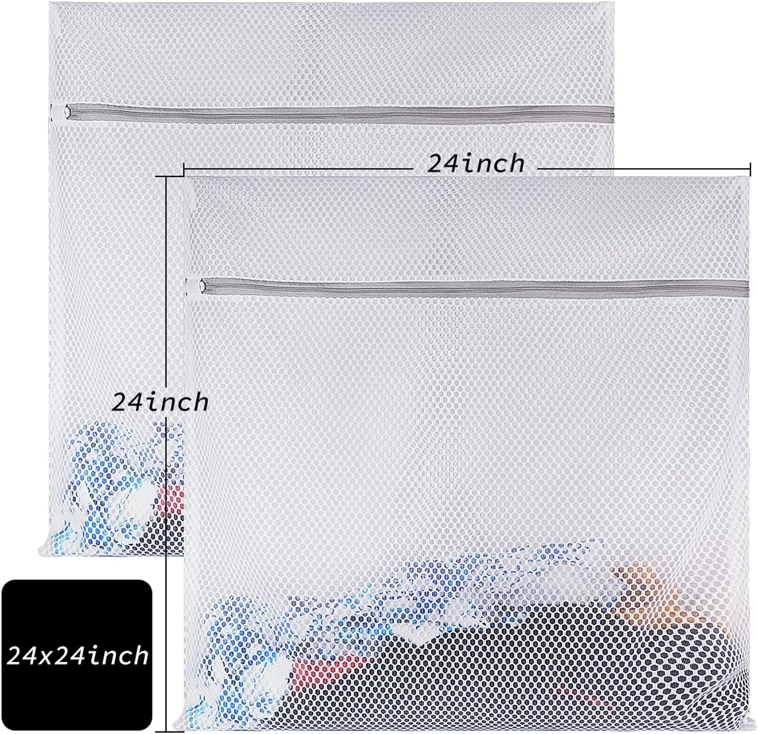 2 XX-Large Honeycomb Mesh Laundry Bag Delicates Durable for Washing Machine,24 x 24 Inches lingerie