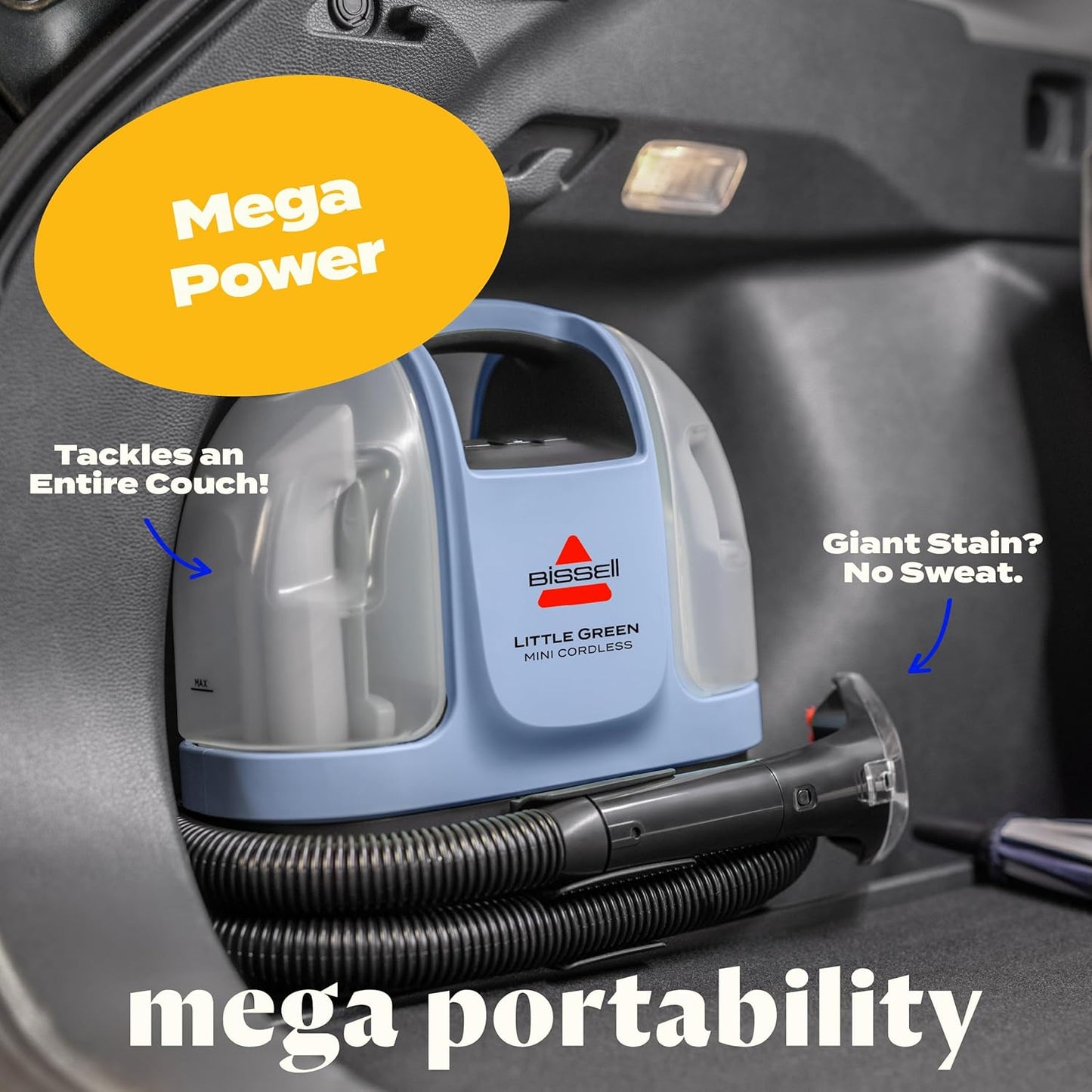 BISSELL Little Green Mini Cordless Portable Carpet and Upholstery Deep Cleaner, Car/Auto Detailer