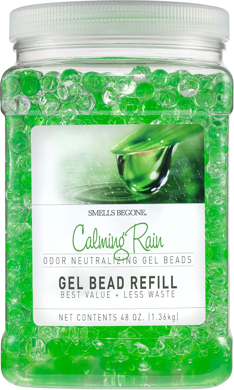 SMELLS BEGONE 48 oz Odor Eliminator Gel Bead Refill - Odor Eliminator for Bathrooms, Cars, Boats