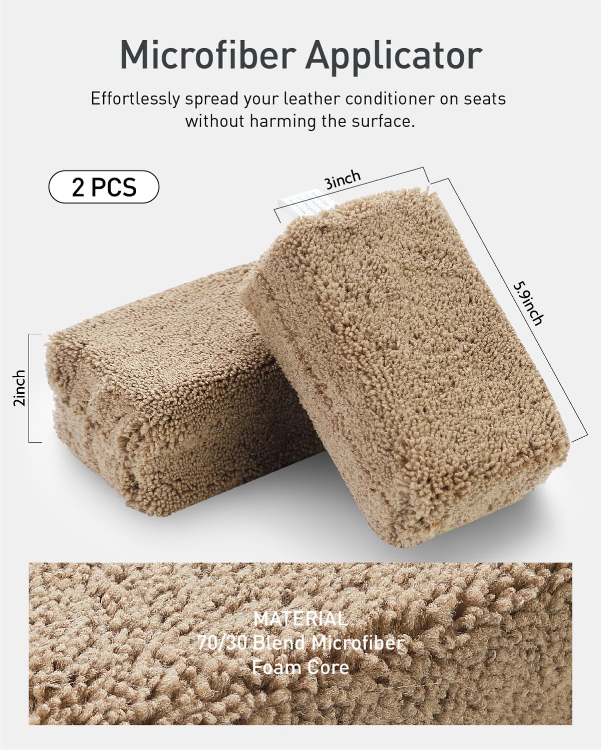 Fantasticlean 9PCS Car Interior Detailing Set, Microfiber Cloth & Applicator, Double-Head Detailing
