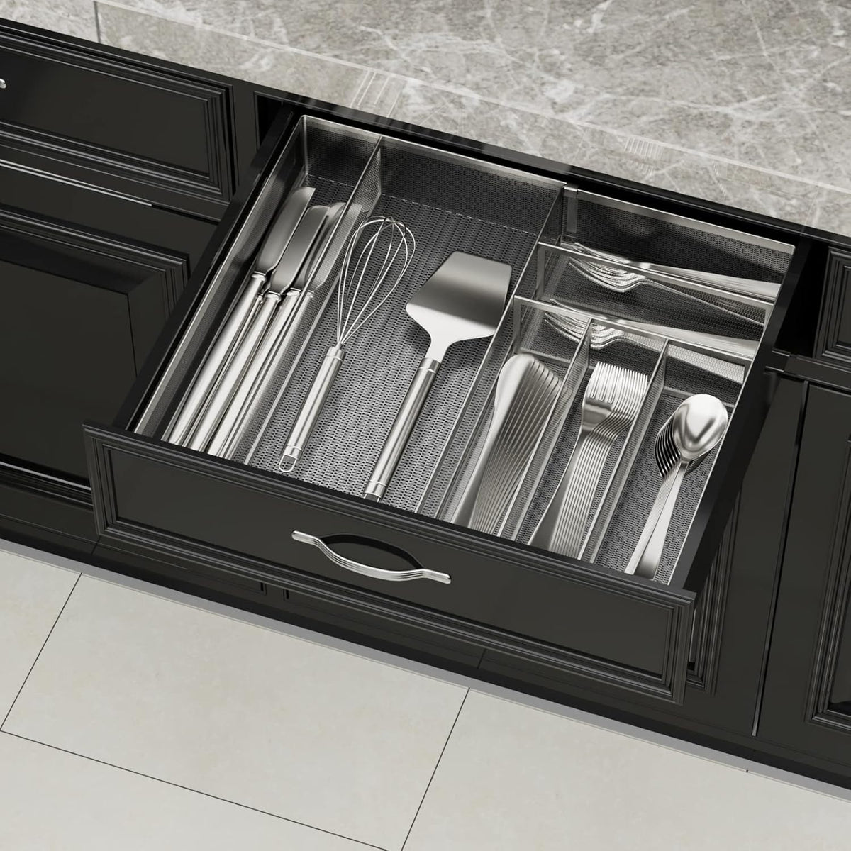 JANE EYRE Utensil Drawer Organizer - Expandable Cutlery Tray, Silverware/Flatware Storage Divider