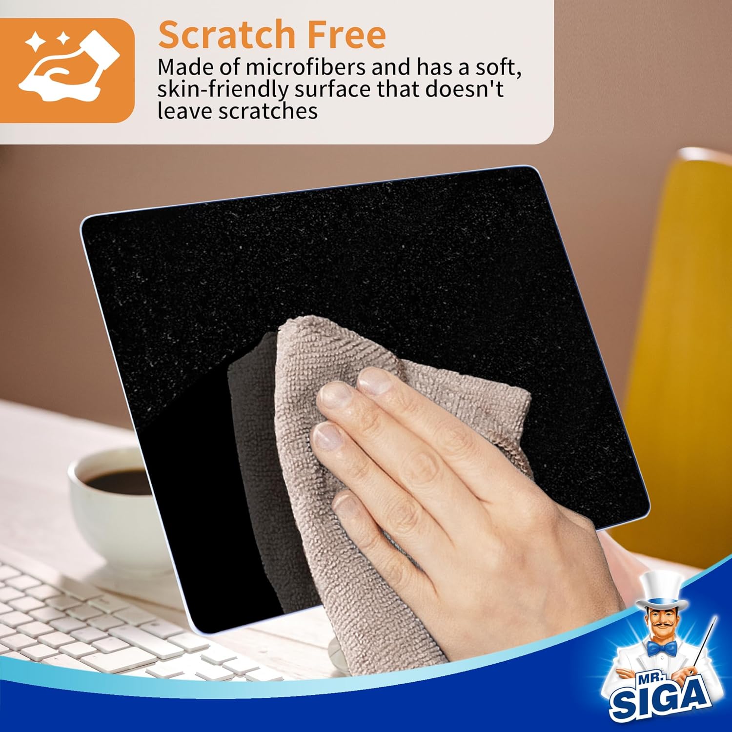 MR.SIGA Microfiber Cleaning Cloths, All-Purpose Surface Microfiber Towels, Streak Free Cleaning