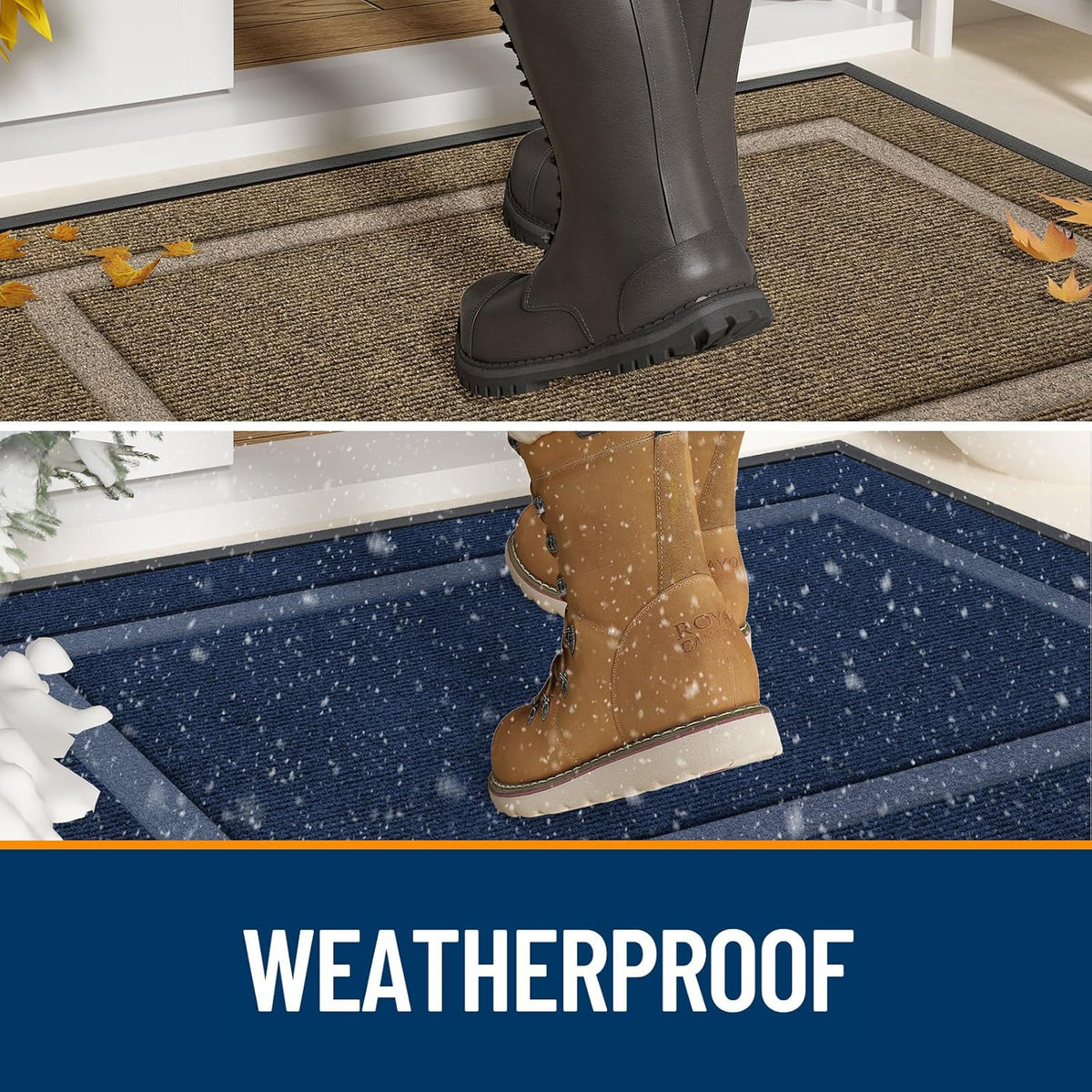 OLANLY Front Door Mat Indoor Outdoor Entrance, Waterproof All-Season, All-Weather Doormat, Sturdy