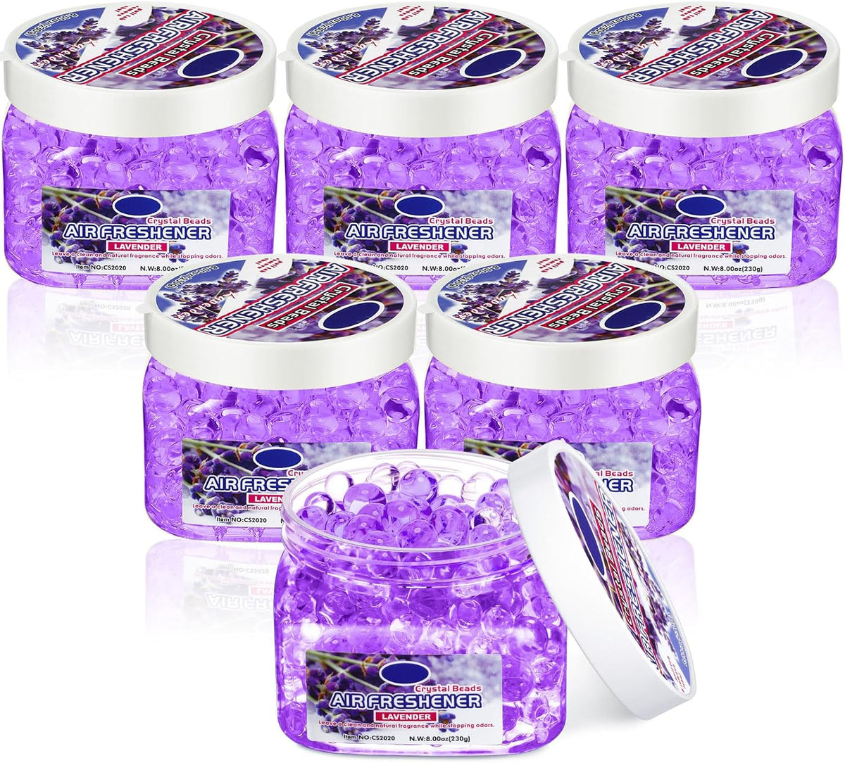 6 Pcs Air Freshener Gel Beads Bulk Odor Eliminator Beads Odor Removing Gel for Home, Bathrooms